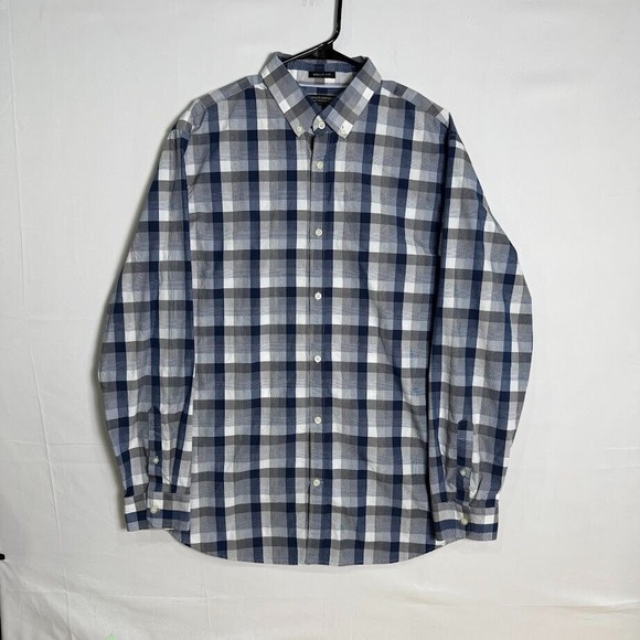 Banana Republic Other - Banana Republic Grant Fit Plaid Button-Down Shirt XL Blue Supima‎ Cotton
